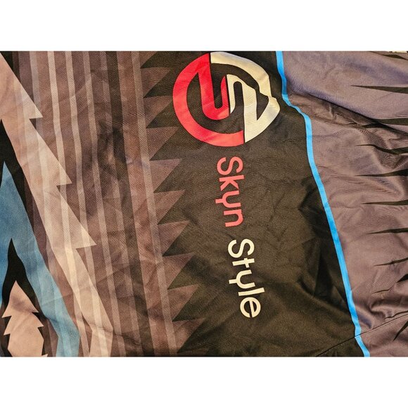 Skyn Style drawstring Basketball shorts mens Large tribal print black blue gray - Picture 6 of 8